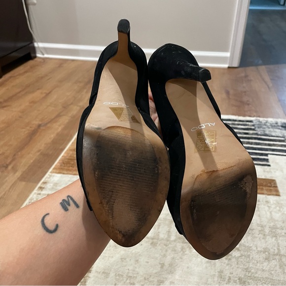 Aldo Black Stiletto platform strappy Heels - Picture 3 of 8